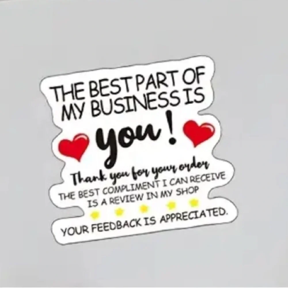 500 Heart Design Thank You Business Stickers